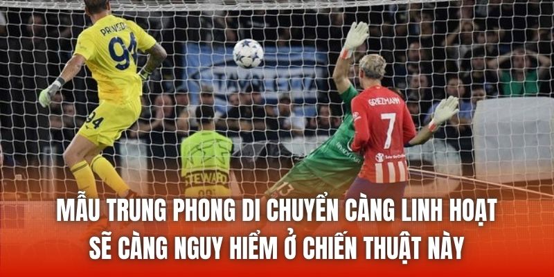 Mẫu trung phong di chuyển càng linh hoạt sẽ càng nguy hiểm ở chiến thuật này